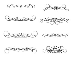 Set of decorative florish dividers, borders