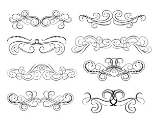Set of decorative florish dividers, borders