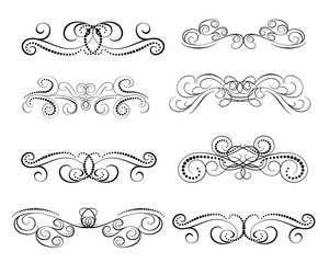 Set of decorative florish dividers, borders