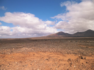 Fototapeta na wymiar Desert landscape, Lanzarote, Canary Islands.