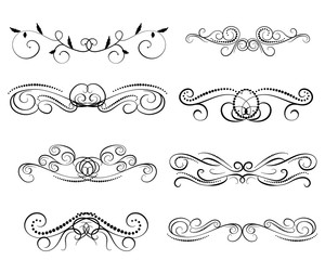 Set of decorative florish dividers, borders