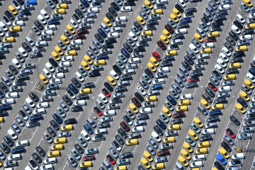 Obraz premium aerial image of a car park