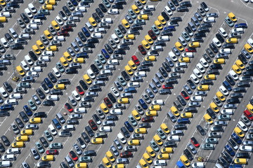 Fototapeta premium aerial image of a car park