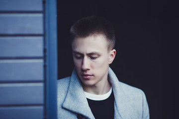 close-up portrait elegant young handsome man