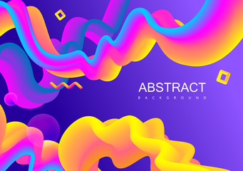 Creative purple background with abstract neon spectrum colorful pattern.