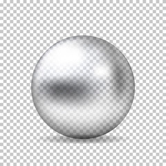 Realistic transparent glass ball, isolated.
