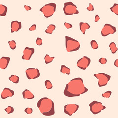 Coral leopard pattern. Seamless design