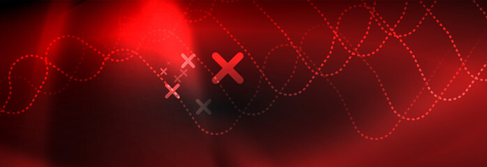 Dark neon light glowing template, abstract vector background lines