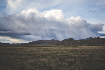 clouds over mountains