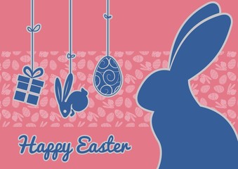 Happy Easter greeting card design. Vector illustration. 