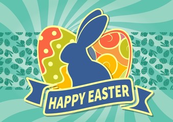 Happy Easter greeting card design. Vector illustration. 