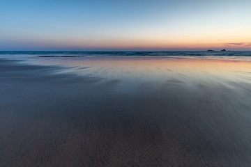 Glowing Horizon at Sunset, Constantine Bay, North Cornwall, UK