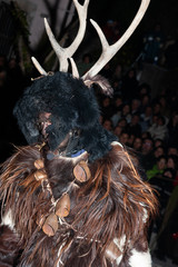 Castelnuovo al Volturno, Isernia, Molise, Italy - February 25 2019: The man deer ritual, called...