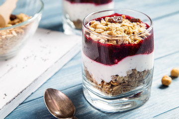 Image with granola and yogurt.