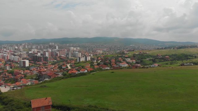 Aerial Serbia Kosovo Pristina June 2018 Sunny Day Mavic Air  Aerial video of downtown Pristina in Serbia on a beautiful sunny day.