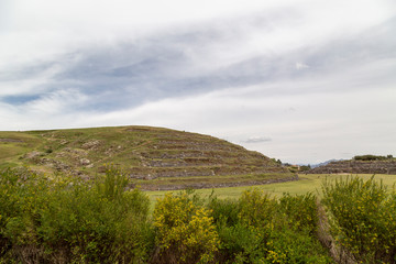 Fototapeta premium panoramic view, Sacsayhuman is a inca ruins, Cusco, Peru