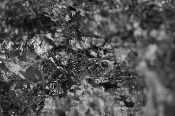 Abstract Black-and-white background. Texture natural Minerals. Crystal. Macro.