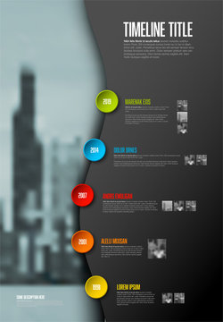 Company Infographic timeline report template with photos