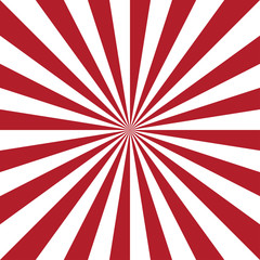 Sunburst background vector red and white stripes.