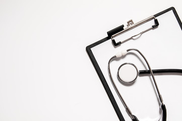 Medical stethoscope or phonendoscope isolated on white background cut out