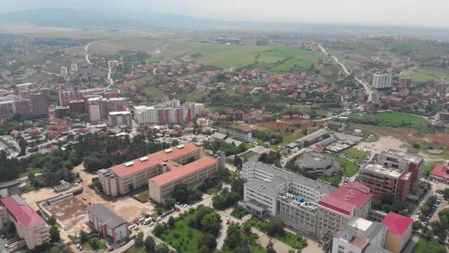 Aerial Serbia Kosovo Pristina June 2018 Sunny Day Mavic Air  Aerial video of downtown Pristina in Serbia on a beautiful sunny day.