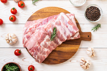 Fresh raw pork ribs