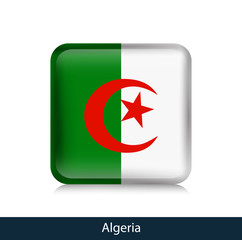 Flag of Algeria - Square glossy badge