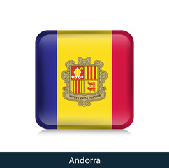 Flag of Andorra - Square glossy badge