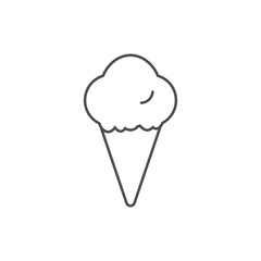 Black ice cream icon isolated on the white background