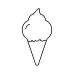 Black ice cream icon isolated on the white background
