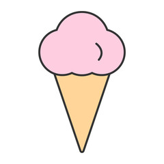 Ice cream icon isolated on the white background 