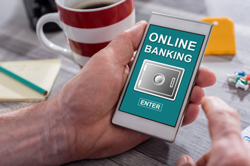 Online banking concept on a smartphone
