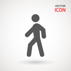 Man walk icon . Walking man vector icon. People walk sign illustration. pedestrian vector sign symbol on white background.