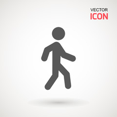 Man walk icon . Walking man vector icon. People walk sign illustration. pedestrian vector sign symbol on white background.
