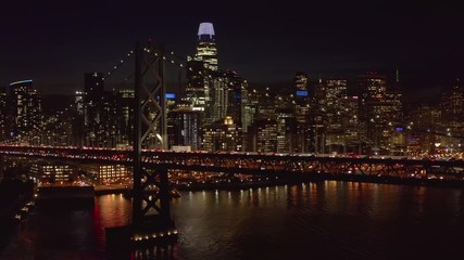 San Francisco downtown skyline aerial