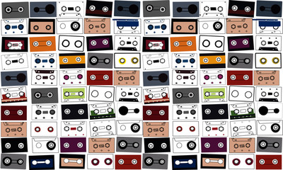 vintage cassette tape vector illustration retro music pattern nostalgic old turkısh 