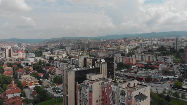 Aerial Serbia Kosovo Pristina June 2018 Sunny Day Mavic Air  Aerial video of downtown Pristina in Serbia on a beautiful sunny day.