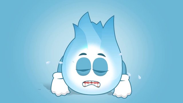 Cartoon Gas Flame Cry Unhappy with Face Animation Alpha Matte
