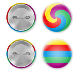 badge pin multicolor label stock vector illustration