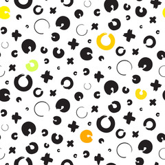 Endless backdrop with repeating ink cross and zero