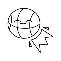 line drawing cartoon basketball