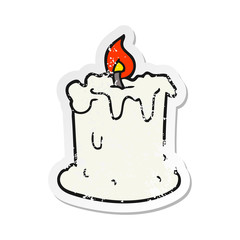 retro distressed sticker of a cartoon dribbling candle