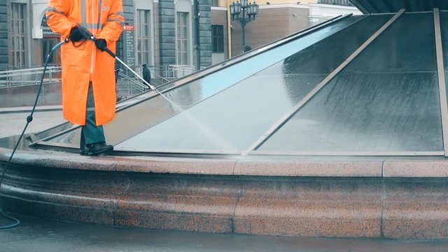 the washerman will clean the station square