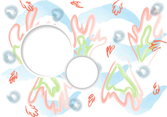 Naklejka premium Creative surreal art header with different shapes and textures. Collage. Vector