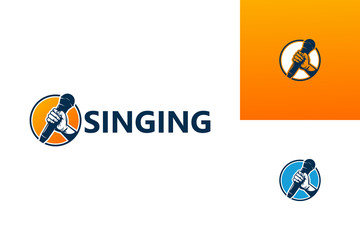 Singing Logo Template Design Vector, Emblem, Design Concept, Creative Symbol, Icon