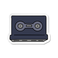 sticker cartoon doodle of a sticker cassette tape