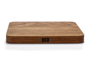 One wooden cutting Board on white background. Iisolate on white