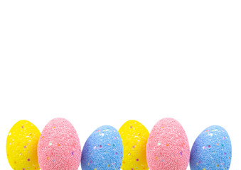 easter eggs on white background