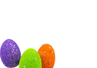 Obraz premium colorful easter eggs on white background