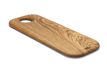 One wooden cutting Board on white background. Iisolate on white